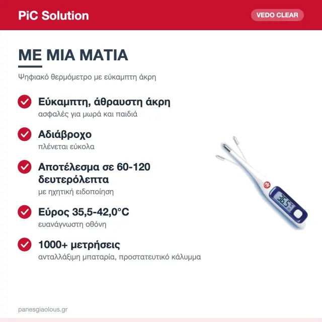 Pic Ψηφιακό Θερμόμετρο Σώματος με Ηχητική Ειδοποίηση & Προστατευτικό Κάλυμμα 2