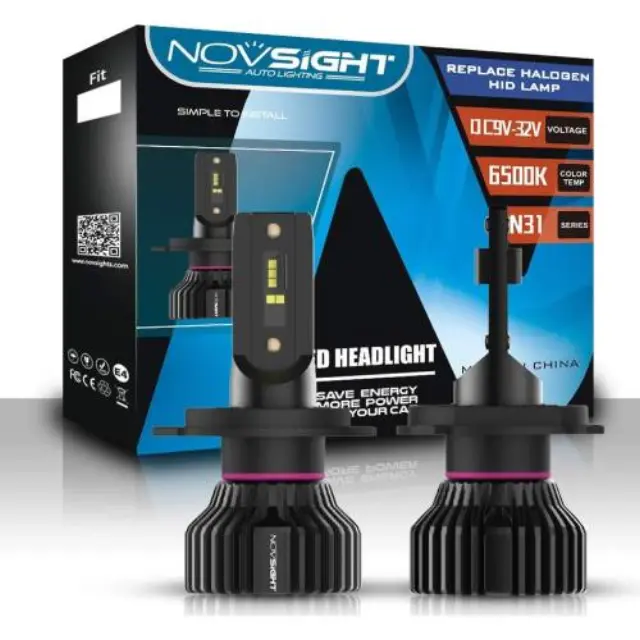 NovSight Λάμπες Αυτοκινήτου N31 H4 LED 6500K Ψυχρό Λευκό 12-24V 50W 2τμχ A500-N31-H4