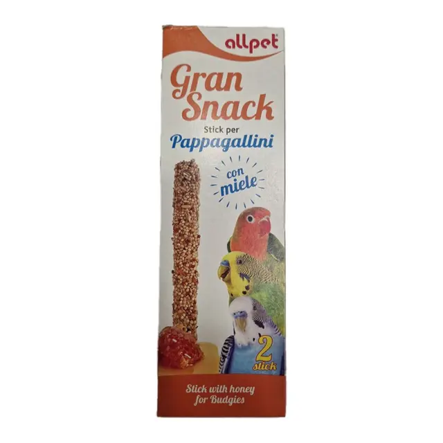All Pet Gran Snack Στικ Παπαγάλων με Μέλι 2τμχ 60gr
