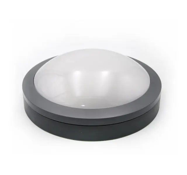 LED ΠΛΑΦΟΝΙΕΡΑ PC ΣΤΡΟΓΓΥΛΗ Φ230mm 18W 4000K IP65 ΓΚΡΙ