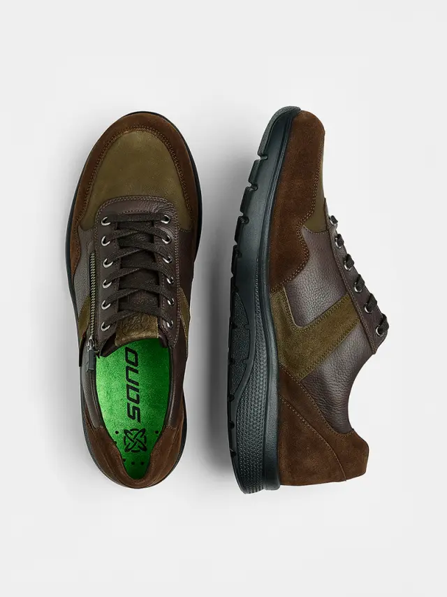 Mephisto/Sano Sneakers Ανδρικό δέρμα/δέρμα Nubuck Καφέ SAN/AMORY CHESTNUT 3