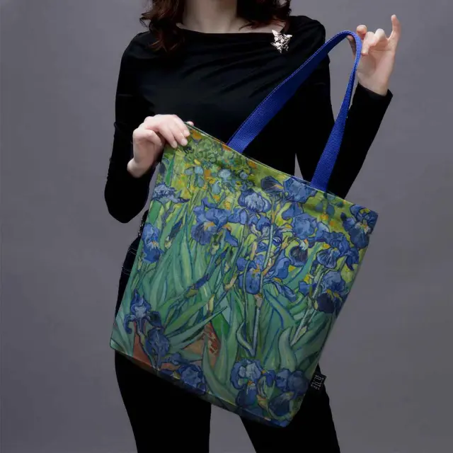 PITEX Τσάντα ώμου από Βελούδο / Tote Bag: Irises 2