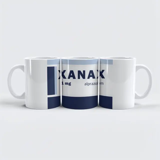 Κούπα κεραμική λευκή 325ml σχέδιο «XANAX» 02 2