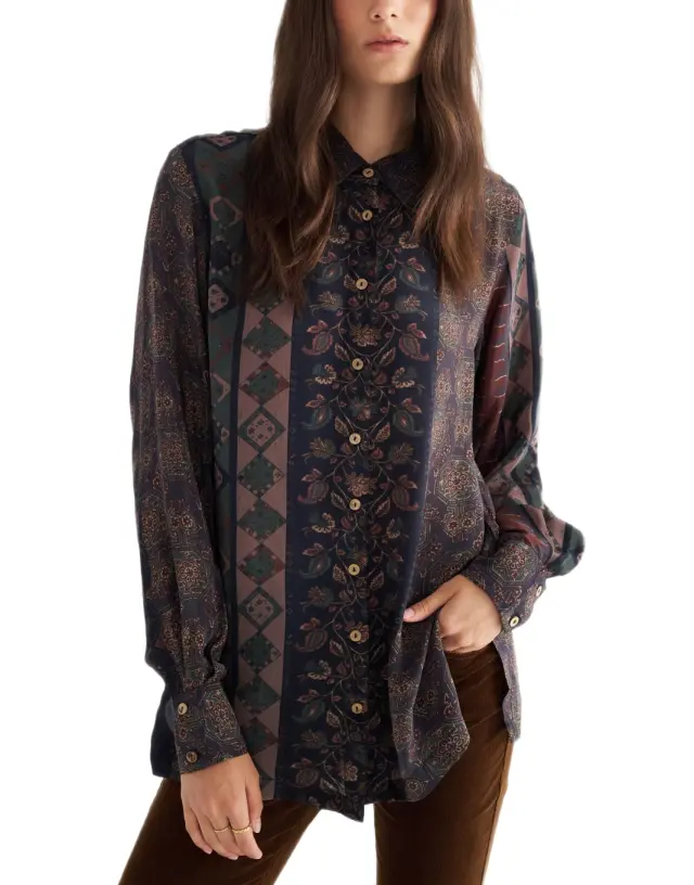 Attrattivo γυναικείο μακρυμάνικο πουκάμισο boho 9923951-1
