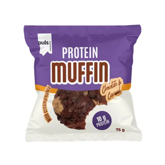 Muffin Πρωτεΐνης Caramel & Chocolate - Puls Nutrition - 75g 6430056598468