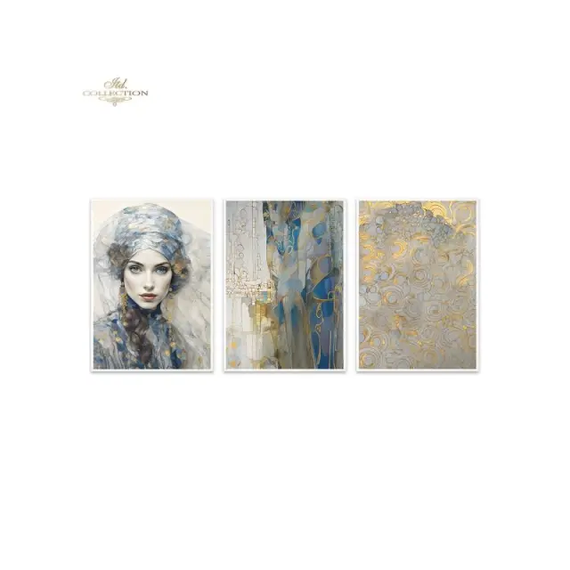 Ριζόχαρτα ντεκουπάζ ITD, Inspired by Klimt, σετ 3 τεμ., 30x40cm