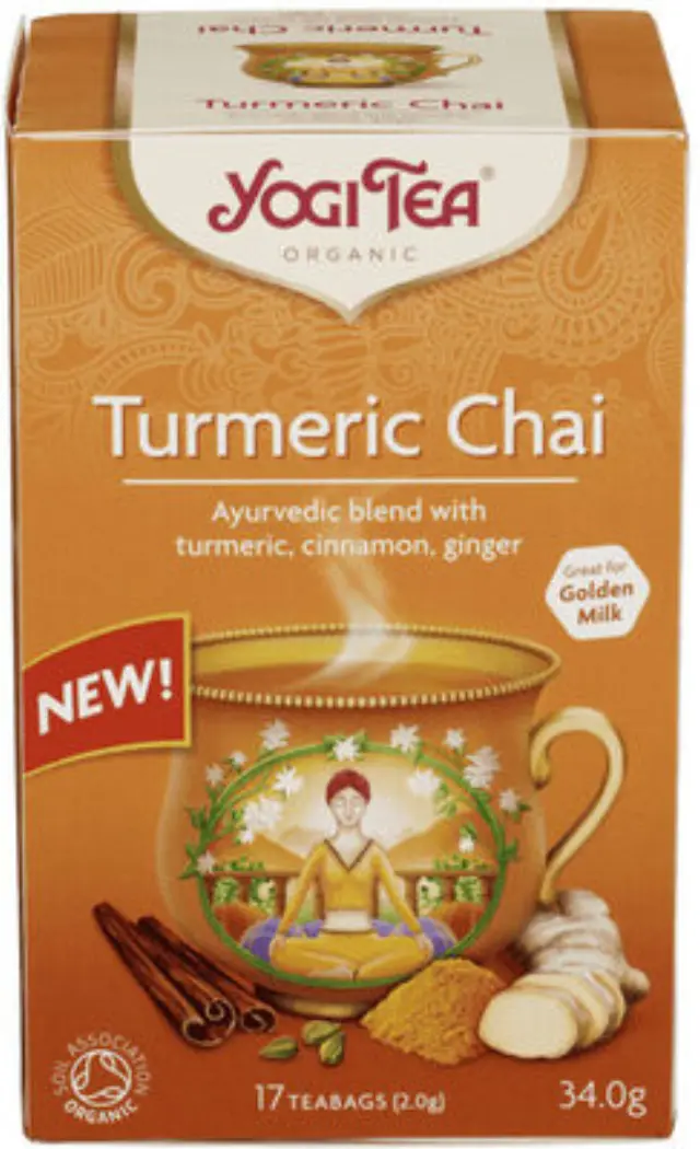 YOGI TEA Turmeric Chai Βιολογικό Αφέψημα με Κουρκουμά, Κανέλα και Τζίντζερ 34γρ, 17 φακελάκια
