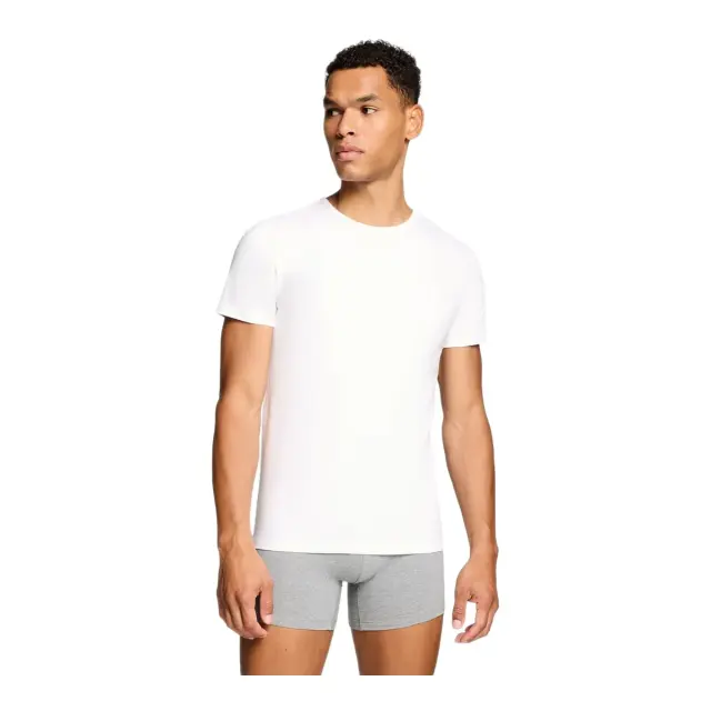 Levi's Ανδρικό Φανελάκι Κοντό Μανίκι Solid Crew Neck - Διπλό Πακέτο, Χρώμα Λευκό 3