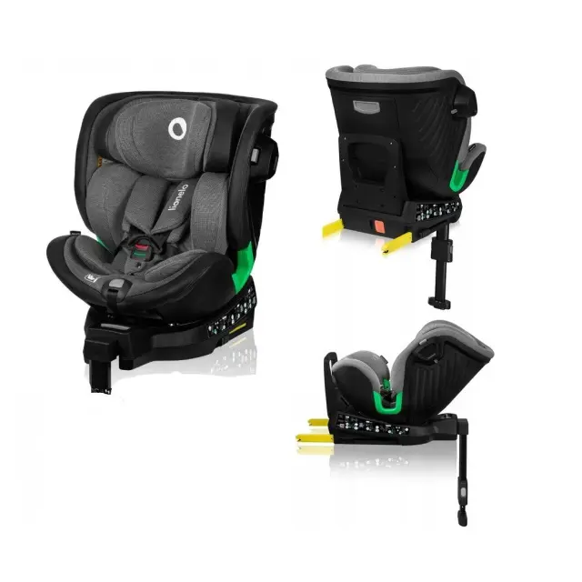 Lionelo Harmony i-Size isofix κάθισμα αυτοκινήτου 360° Gray Graphite Leather 40-150 cm