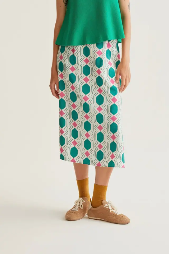 COMPANIA FANTASTICA MIDI SKIRT (61C/12007 MULTICOLOUR) - L