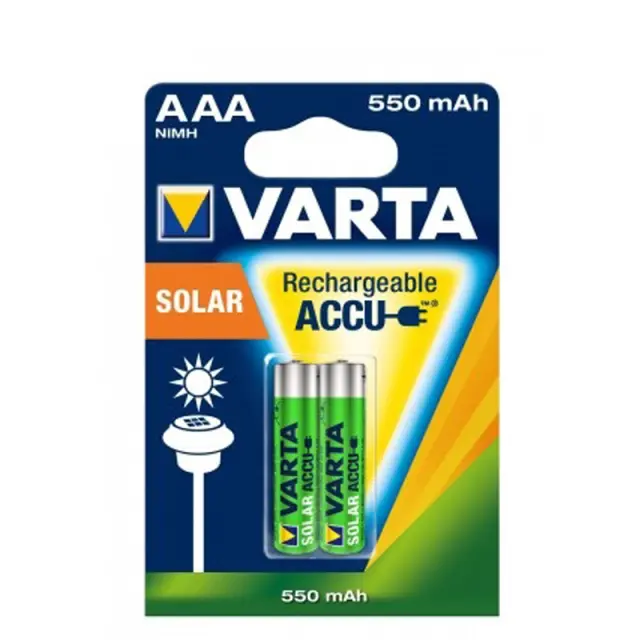 Varta Rechargeable Accu Solar AAA επαναφορτιζόμενες μπαταρίες 550mAh 1.2V 2τμχ