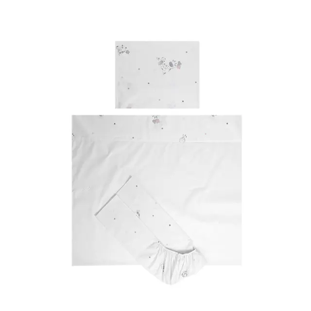 Σετ προίκας σεντόνια TINY DREAMS 70/140 Giraffe white Λευκό