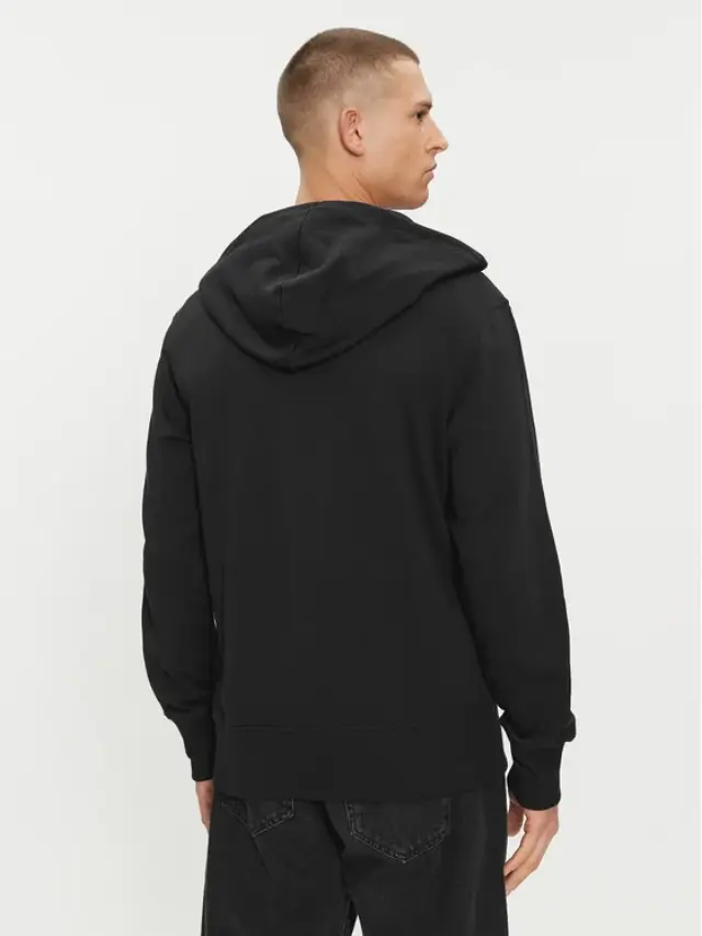 Calvin Klein - Ανδρική Ζακέτα Institutional Zip Through Hood με Φερμουάρ και Κουκούλα Regular Fit J30J325148-BEH Μαύρο - XL 3