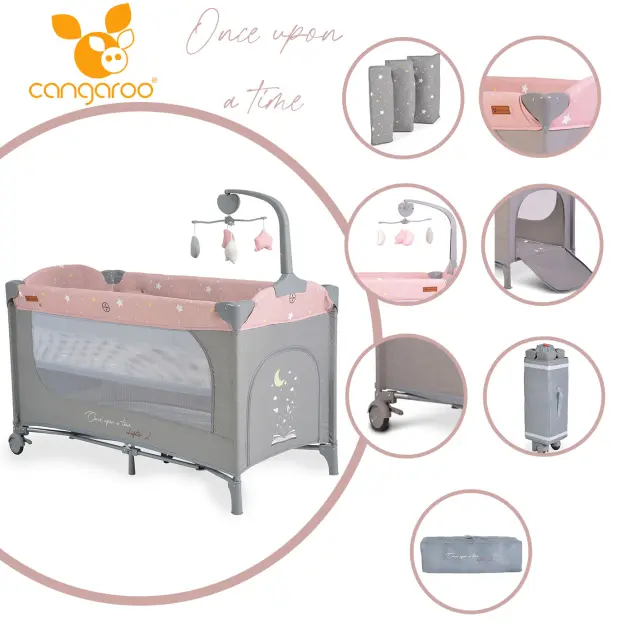 Παρκοκρέβατο 2 Επιπέδων Once upon a time Cangaroo Pink 3800146248390 2