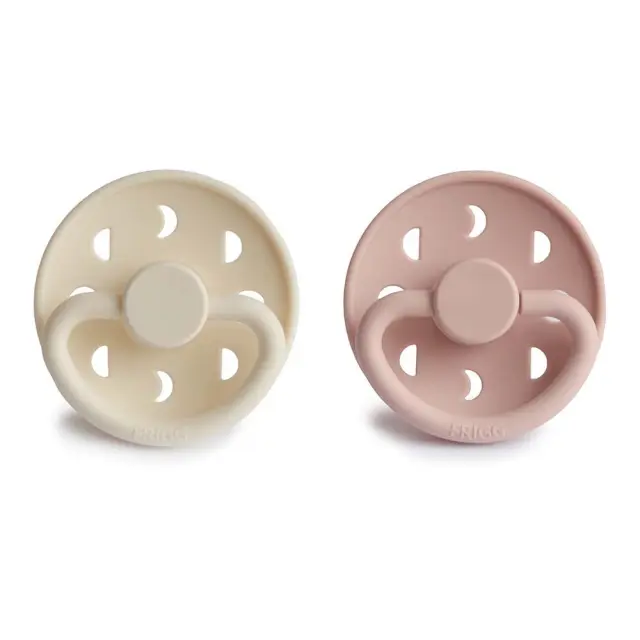 Σετ 2 Πιπίλες Σιλικόνης FRIGG Moon Phase Blush/Cream 0-6 Μηνών Baby Oliver 2