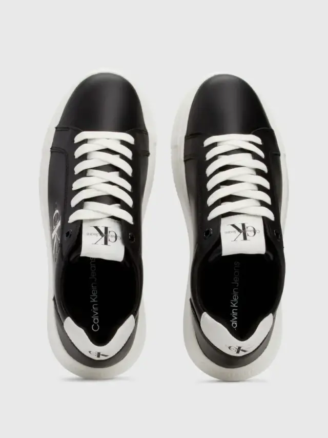 Calvin Klein - Γυναικεία Δερμάτινα Sneakers Chunky Cupsole Mono Wn YW0YW00823-BDS Μαύρο 3