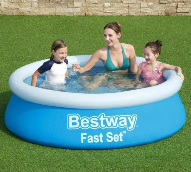Bestway Στρογγυλή Φουσκωτή Πισίνα 183x183x51εκ. Fast Set Μπλε (57392) 3