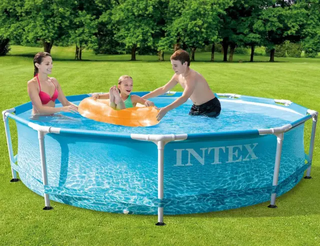 Πισίνα Intex Beachside Metal Frame οικογενειακή, με μεταλλικό σκελετό, χωρητικότητα 4485lt και διαστάσεις 305x305x76cm I03403350