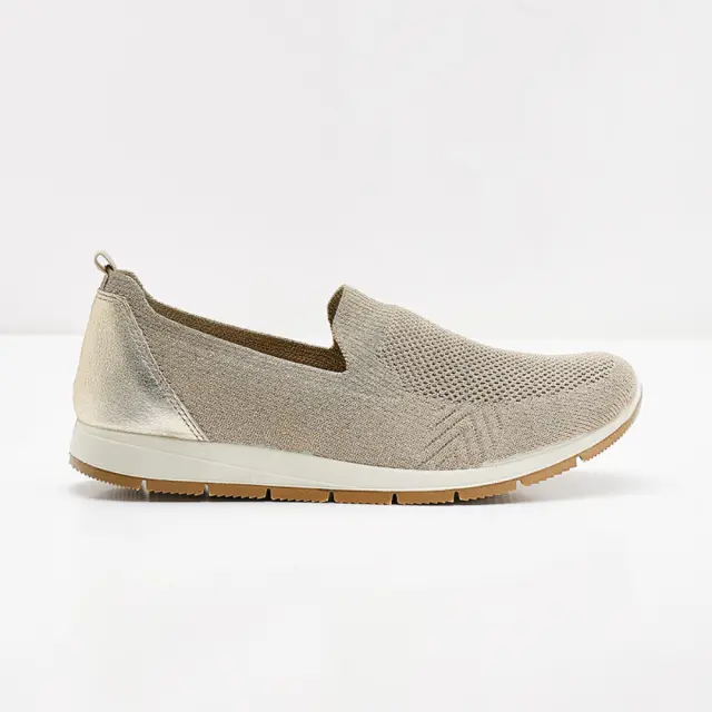 Imac Μοκασίνια-Loafers Γυναικείο ύφασμα flyknit Μπεζ IMA/707210 TAUPE/PLAT