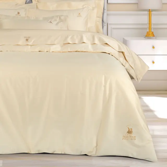 Σετ Σεντόνια 250x270 King Size Classic Greenwich Polo Club 2334 Cream Χωρίς Λάστιχο100% Βαμβακοσατέν 2