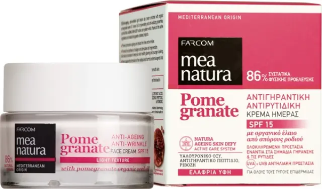 Farcom Mea Natura Pomegranate Αντιγηραντική / Αντιρυτιδική Κρέμα Προσώπου Ημέρας Spf15 50ml