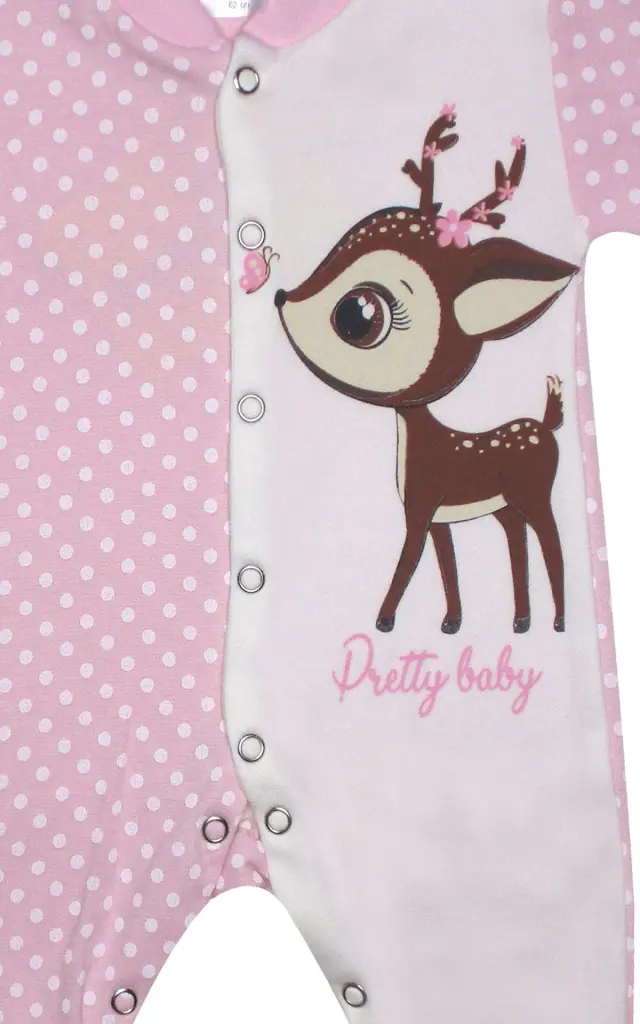 Pretty Baby New Born Φορμάκι Κοριτσίστικο Ελαφάκι Ροζ/Εκρού (35895-0) Ροζ - 1-2 μηνών 2