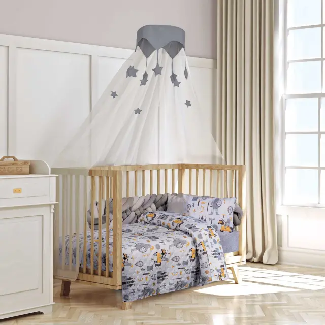 Κουβερλί 120x160 Κούνιας Greenwich Polo Club Essential 8861 Cream-Grey 100% Microfiber 2