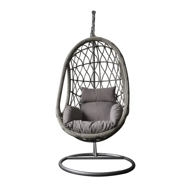 Αιώρα MACAN Μέταλλο/Wicker Γκρι Μαξιλάρι Φ. 105 H. 200cm