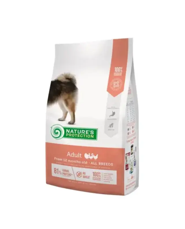 Nature's Protection Adult All Breeds για Ενήλικους Σκύλους με Πουλερικά 12kg