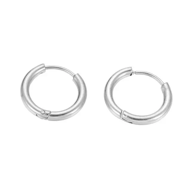 Σκουλαρίκι Hugie Hoop 17x2.5mm - 201 Ανοξείδωτο Ατσάλι - 4τεμ
