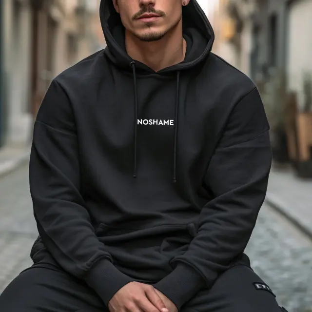 Φούτερ Noshame® Μαύρο με τύπωμα - 512310 - XXL