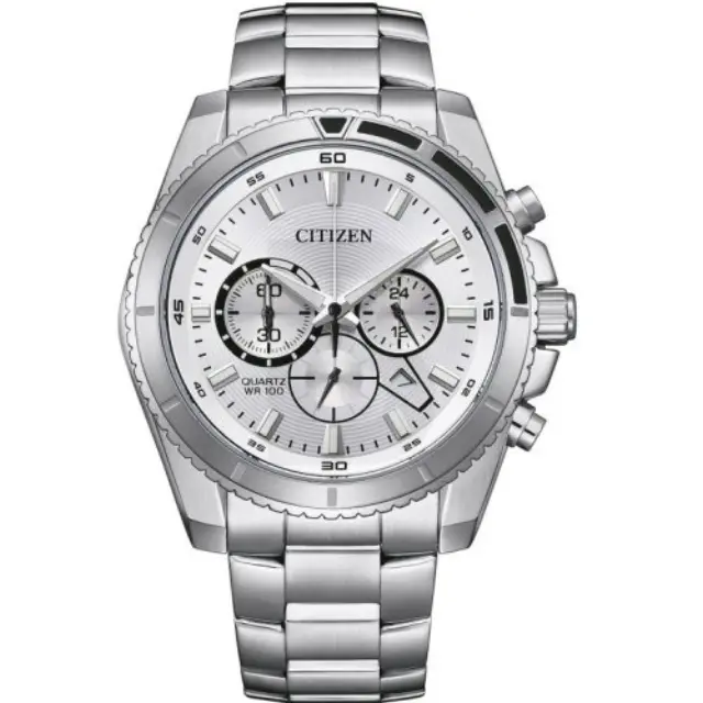 Citizen, Men's Chronograph Watch, Silver Stainless Steel Bracelet AN8200-50A