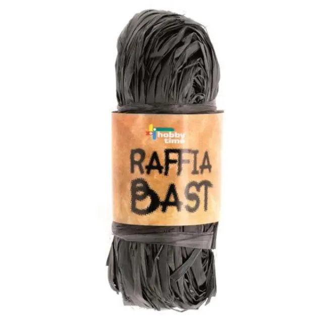 Glorex Raffia Χόρτο Χειροτεχνίας - 013 Black - 50gr