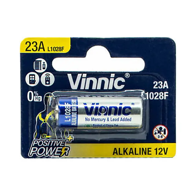 Μπαταρία Αλκαλική Vinnic L1028F size A23/23A/23GA/A23/E23A/GP23A/K23A/L1028/LR23A/LRV08/LRVO8/MN21/MS21/V23/V23GA/VR22 12V Τεμ. 5