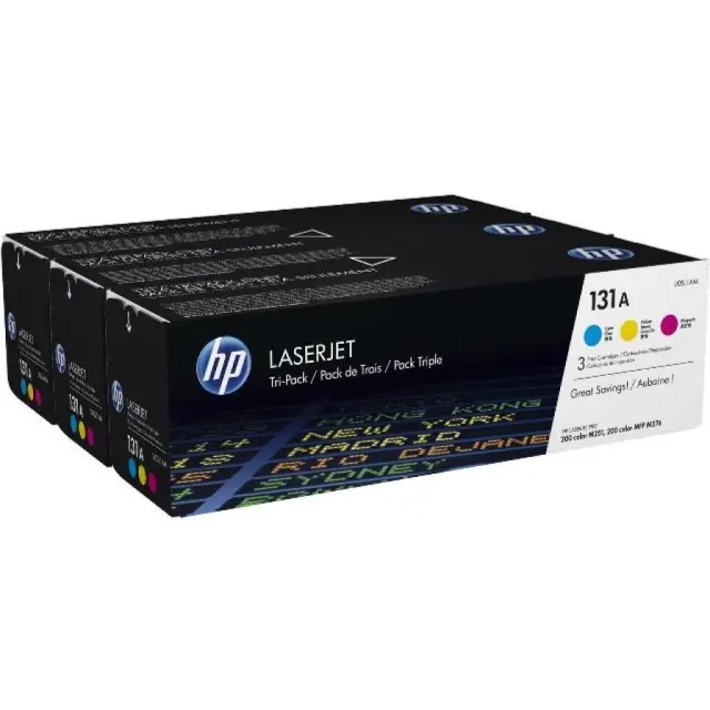HP 131A Γνήσιο Multipack Toner Laser Εκτυπωτή Κίτρινο/Κυανό/Ματζέντα 3τμχ U0SL1AM