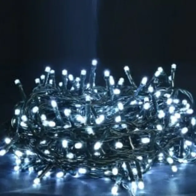300 LED επεκτεινόμενα πράσινο καλώδιο, ψυχρό λευκό