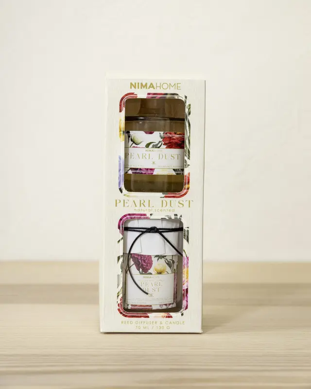 Σετ Αρωματικό Χώρου Pearl Dust Ένα χρώμα Αρωματικό με Στικ 100ml + Αρωματικό Κερί 130gr 2