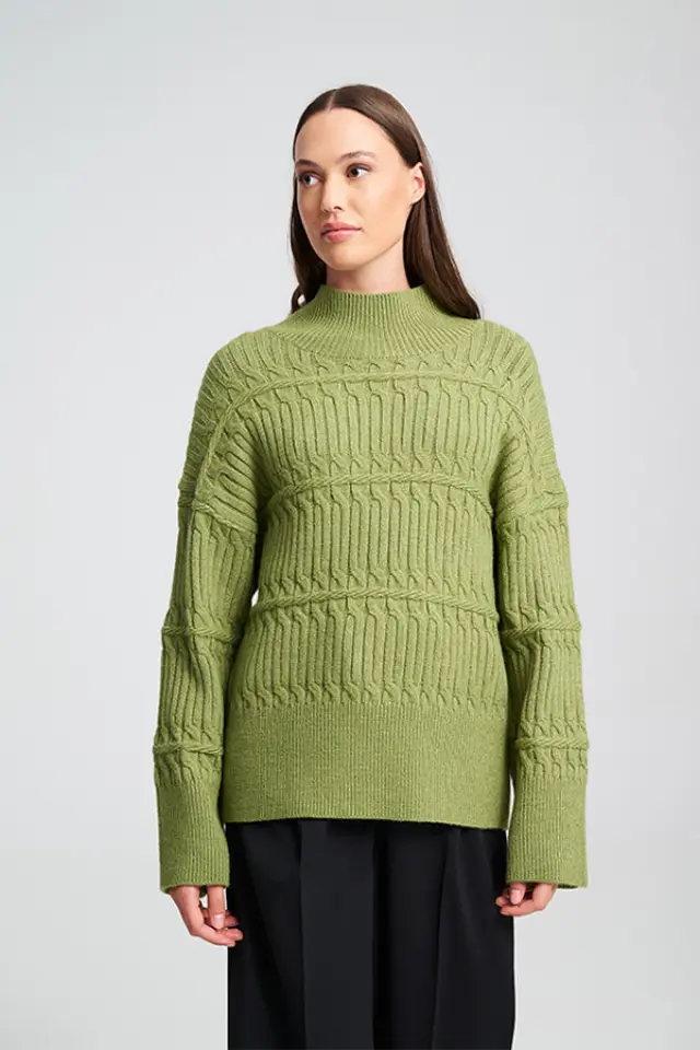 Ζεστό Πλεκτό με Πλέξη Cable OVADIA SWEATER - XS 3