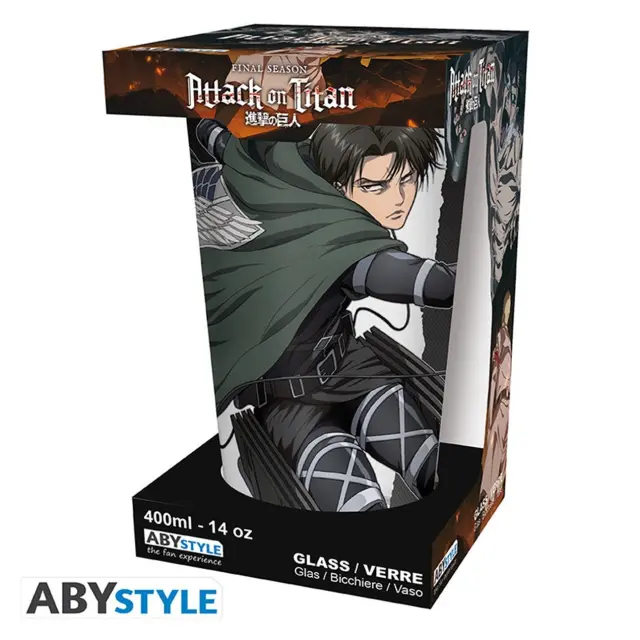Ποτήρι γυάλινο ATTACK ON TITAN - Large Glass - 400ml - Levi S4 ABYVER209 2