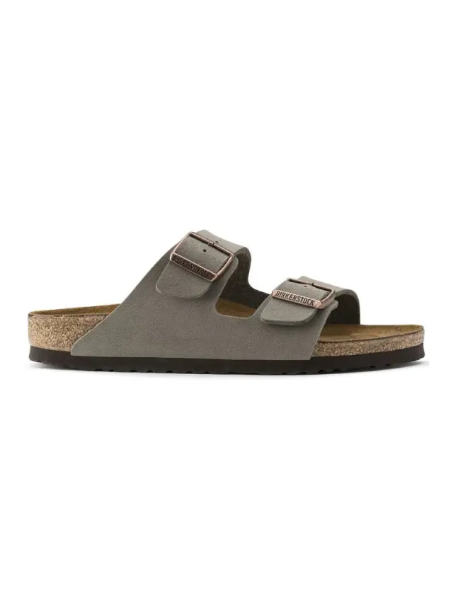 Birkenstock Πέδιλα Unisex Birko-Flor-Nubuck(ανθεκτικό υλικό της Birkenstock-επιτρέπει την επαφή με το νερό) Γκρί BIR/ARIZONA 151213 STONE 3