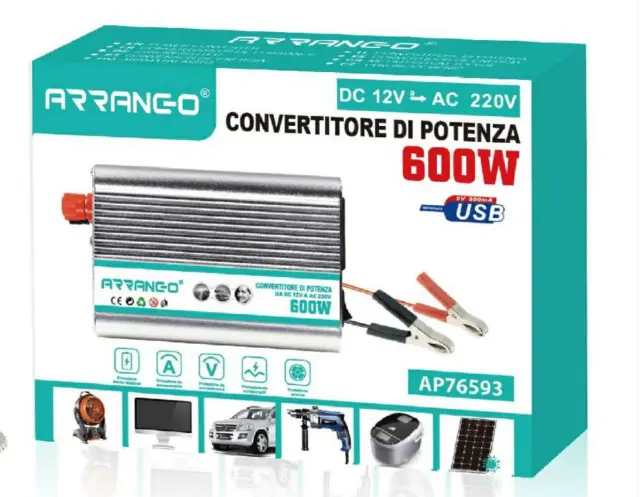 Arrango Inverter 600W DC 12V to AC 220V AP76593 2