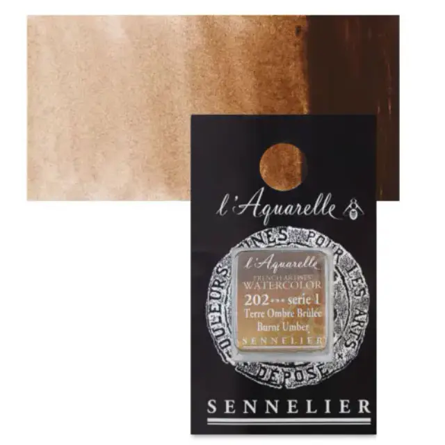 Χρώμα Ακουαρέλας Sennelier l Aquarelle Half Pan - 202 Burnt Umber