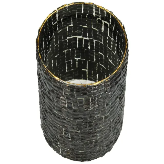 Κηροπήγιο Μαύρο Γυαλί 10x10x11cm 2