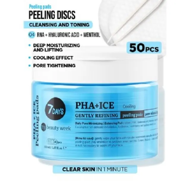 7Days Exfoliating Peeling Pads Pha & Ice Δίσκοι για Απολέπιση 150ml 3