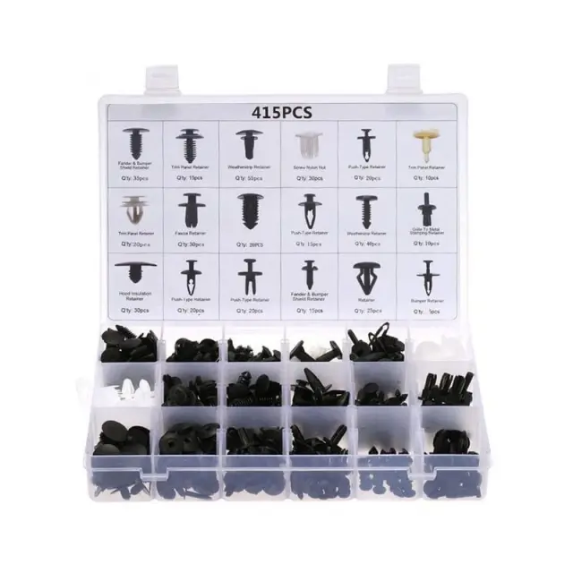 Rchang Κασετίνα με 415 pcs πλαστικά κουμπώματα – κλιπ αυτοκινήτου W06/W04375-2– Push Retainer Clips Kit 0111541 2
