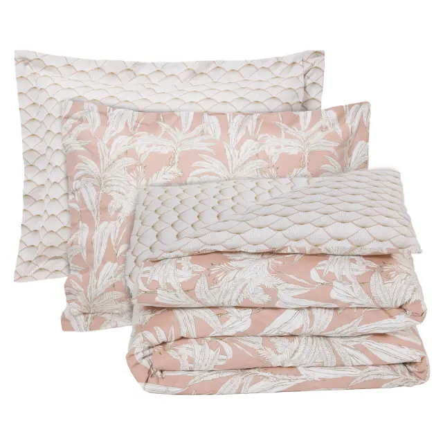 Σετ Σεντόνια 260x280 King Size Daily Das Home 3171 Pink-White 100% βαμβακερόΧωρίς Λάστιχο 3