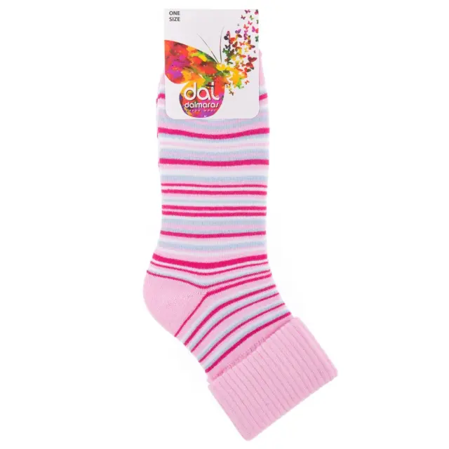Γυναικείες πετσετέ ριγέ κάλτσες Dalmaras Socks 210 One Size Ροζ