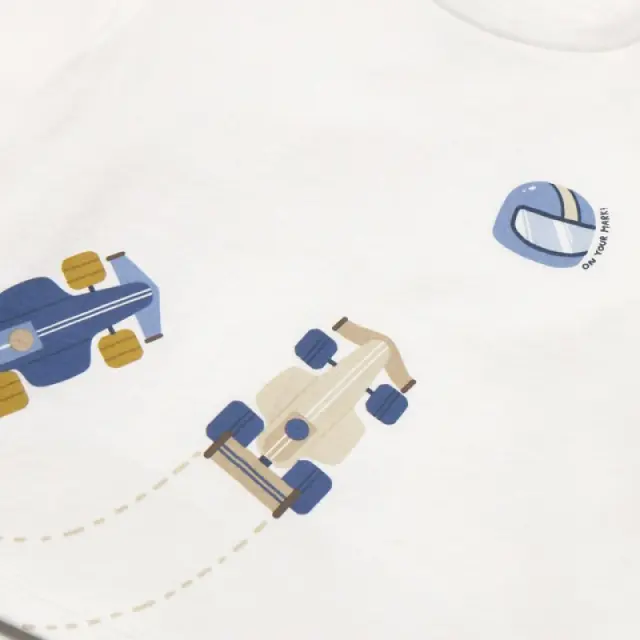 Baby 6 μηνών έως 4 ετών Μπλούζα αυτοκίνητα κρεμ 2