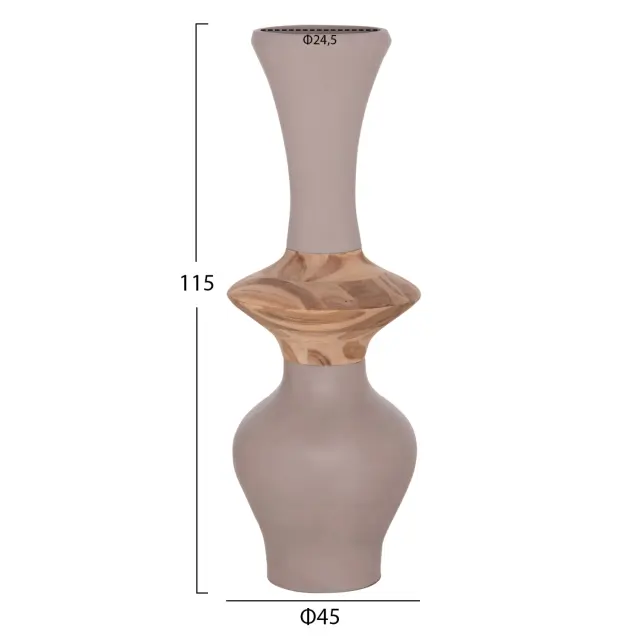 ΔΙΑΚΟΣΜΗΤΙΚΟ ΒΑΖΟ ΔΑΠΕΔΟY FB94660.05S FIBER CEMENT TAUPE--ΞΥΛΟ ΤΕΑΚ Φ45x120Υεκ 2