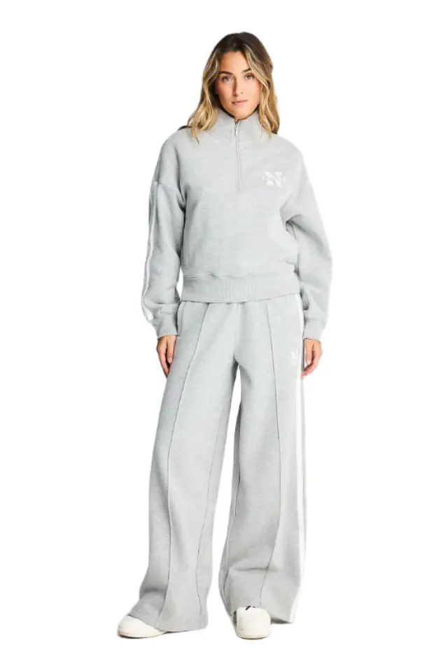 Funky Buddha γυναικείο wide leg παντελόνι φόρμας με ρίγες FBL014-104-02-1